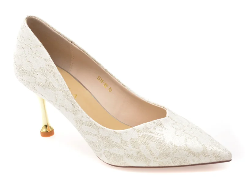 Pantofi eleganti EPICA argintii, 1314102, din piele ecologica