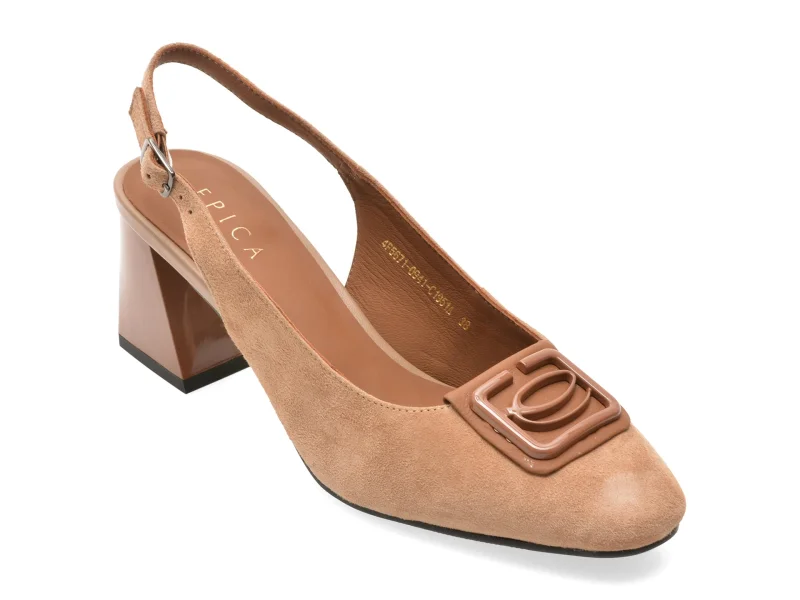 Pantofi eleganti EPICA bej, 5671094, din piele intoarsa