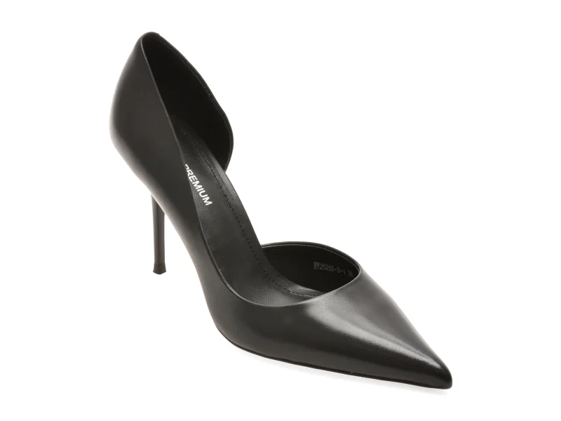 Pantofi eleganti EPICA PREMIUM negri, 25255, din piele naturala