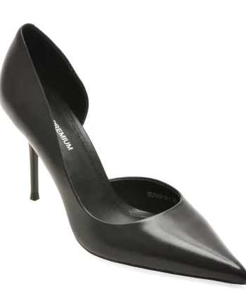 Pantofi eleganti EPICA PREMIUM negri, 25255, din piele naturala