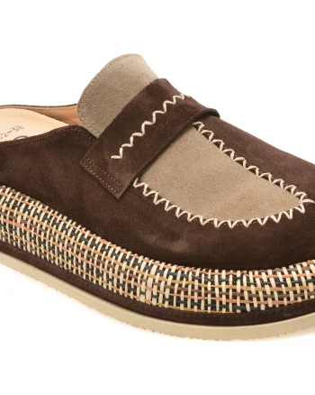 Papuci GRYXX maro, 3701162, din piele intoarsa