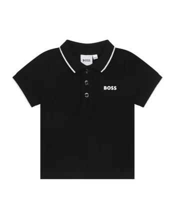 Tricou polo din bumbac, Negru