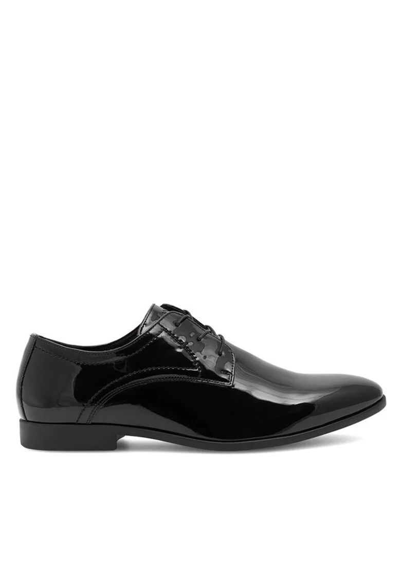 Pantofi barbati,  Sintetic, Negru, Negru