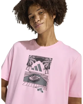 Tricou regular fit cu imprimeu grafic, Roz