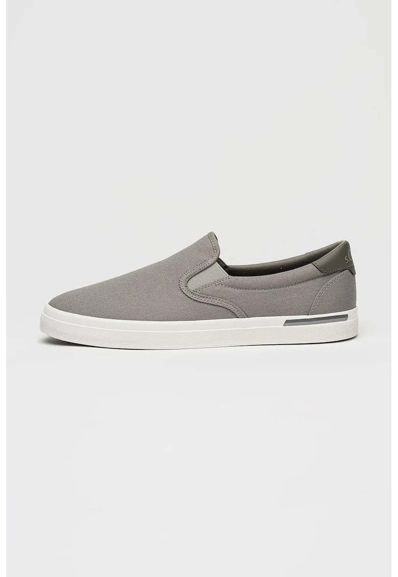 Pantofi loafer cu model uni si varf rotund, Gri cenusiu