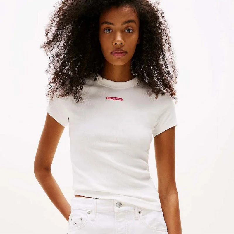 Tricou Tommy Hilfiger TJW SLIM SCRIPT LABEL SS TEEEXT