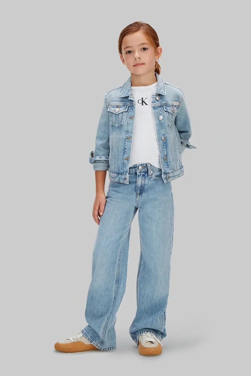 Calvin Klein Jeans blugi wide leg pentru copii