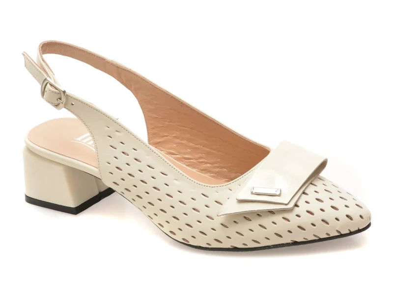 Pantofi eleganti IMAGE bej, 6192421, din piele naturala