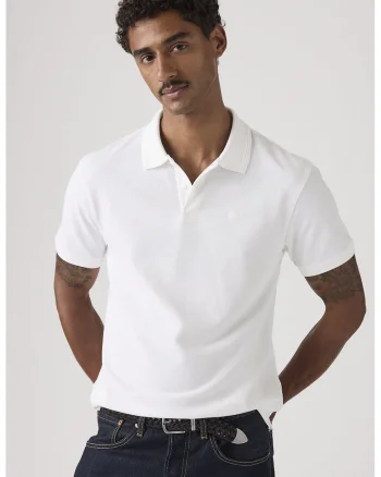 Tricou polo din bumbac pique, Alb optic