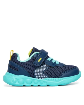 Pantofi sport copii,  albastru/galben, textil, sistem inchidere Velcro