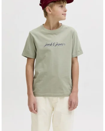 Tricou din bumbac organic cu logo pe piept, Verde pal