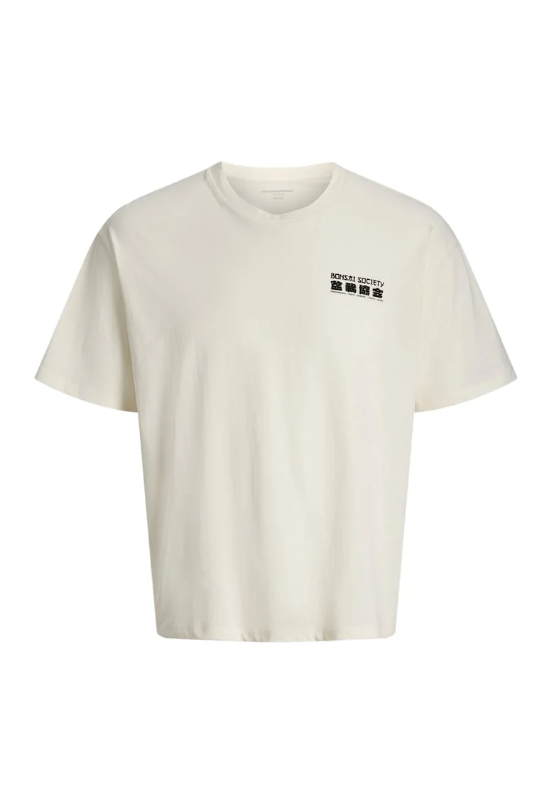 Tricou cu imprimeu pe partea din spate, Bej deschis
