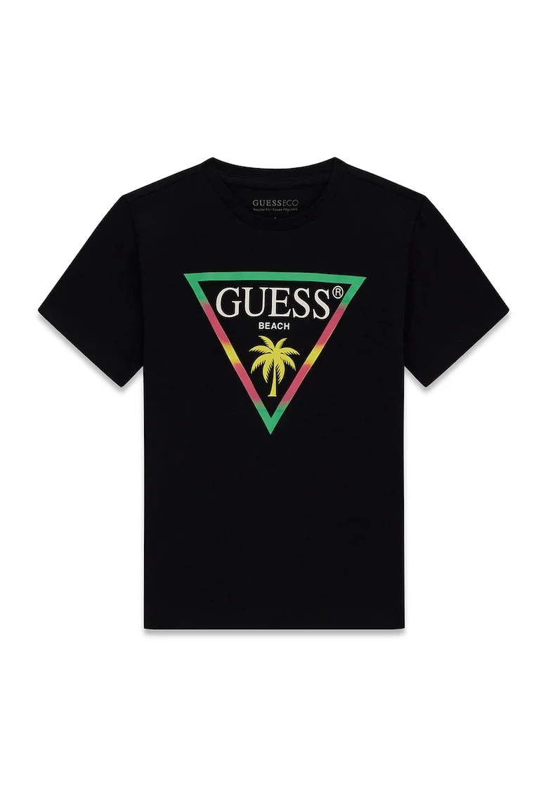 Tricou cu imprimeu logo, Negru