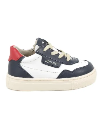 Pantofi sport din piele cu garnituri contrastante, Alb/Negru/Coral