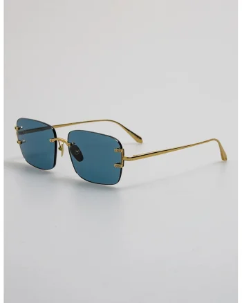 Ochelari de soare patrati cu lentile uni si model unisex, Auriu