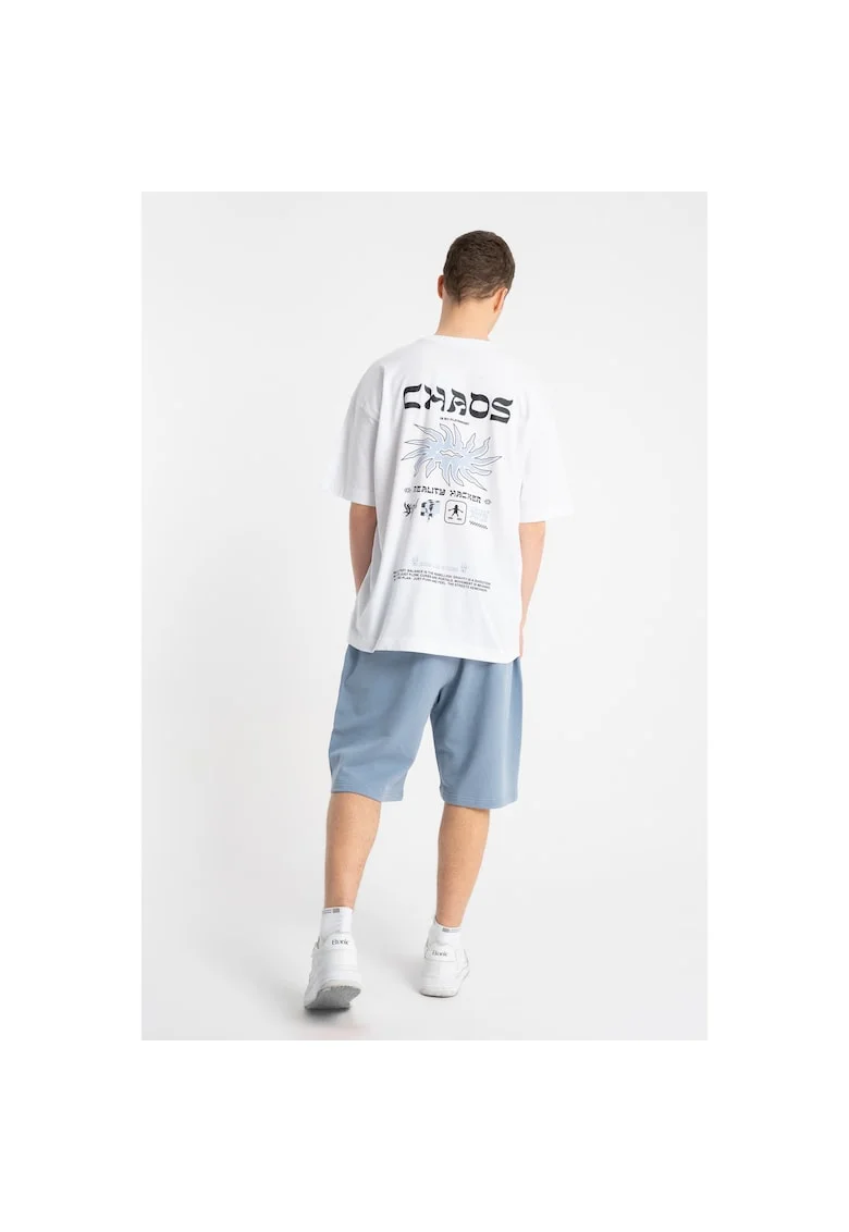 Tricou supradimensionat din bumbac cu maneci cazute
