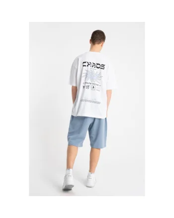 Tricou supradimensionat din bumbac cu maneci cazute