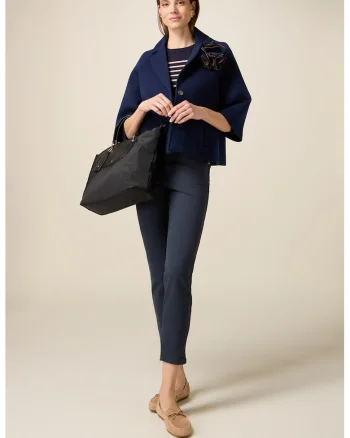 Blugi skinny din amestec de lyocell cu detaliu cu lant, Bleumarin