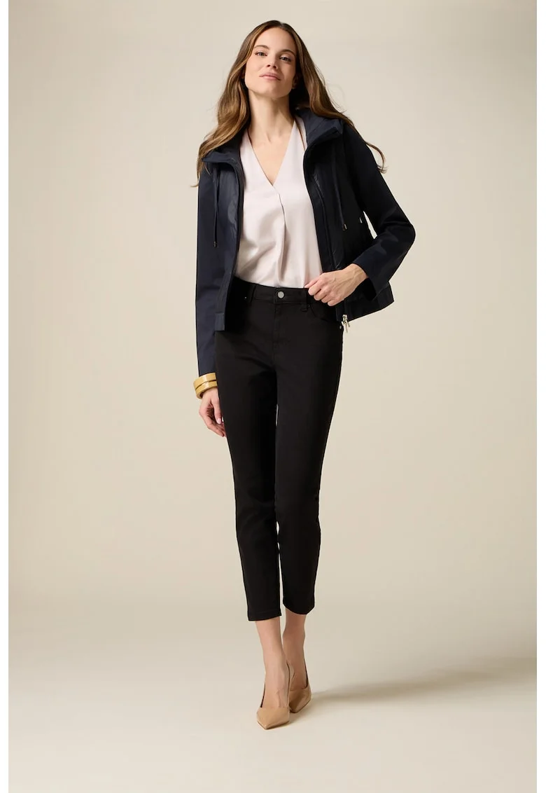 Blugi skinny din amestec de lyocell cu detaliu cu lant, Negru