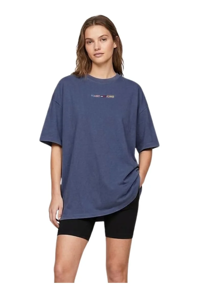 Tricou supradimensionat cu maneci cazute,