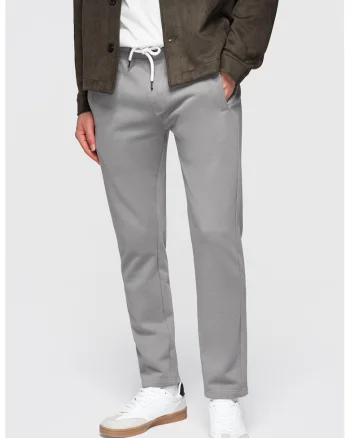 Pantaloni de trening din bumbac cu croiala conica Pabs, Gri
