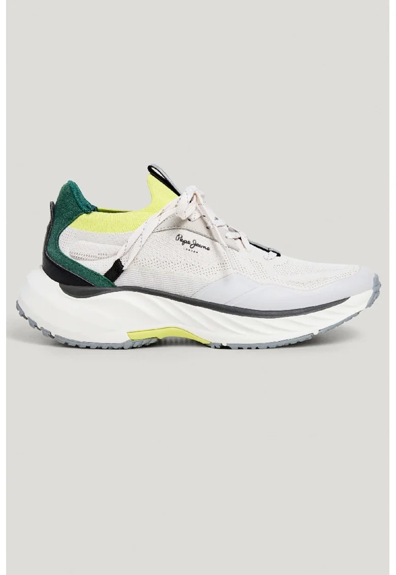 Pantofi sport cu garnituri de piele intoarsa, Verde englez/Alb murdar/Gri antracit/Verde fistic