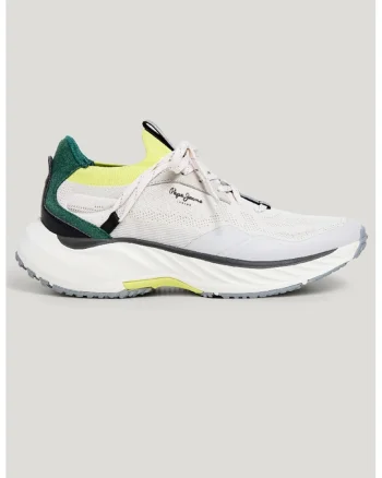 Pantofi sport cu garnituri de piele intoarsa, Verde englez/Alb murdar/Gri antracit/Verde fistic