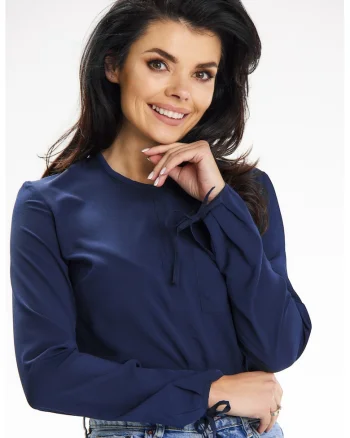 Bluza casual cu maneca lunga,, Bleumarin