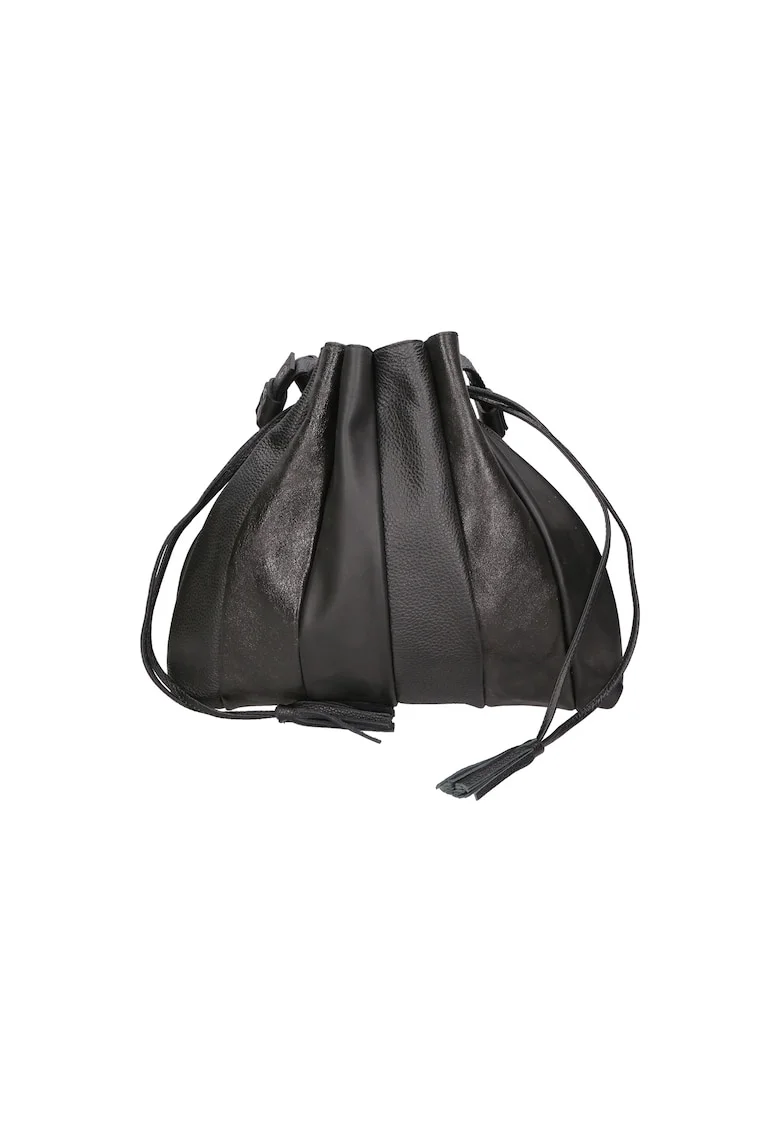Geanta de piele texturata 25689, Negru