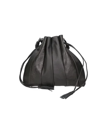 Geanta de piele texturata 25689, Negru