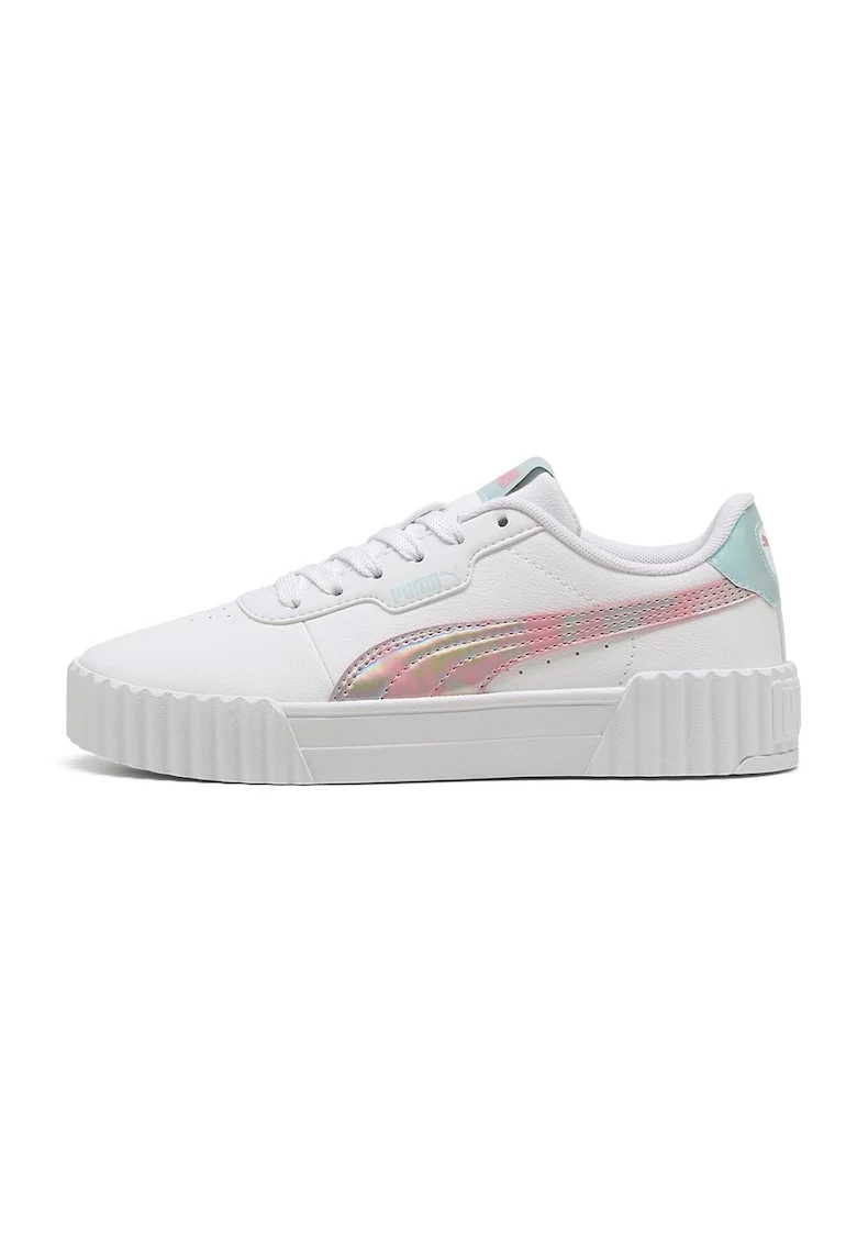 Pantofi sport Carina 3.0 de piele ecologica, Alb/Roz