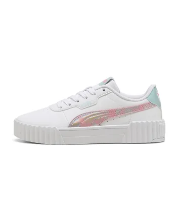 Pantofi sport Carina 3.0 de piele ecologica, Alb/Roz