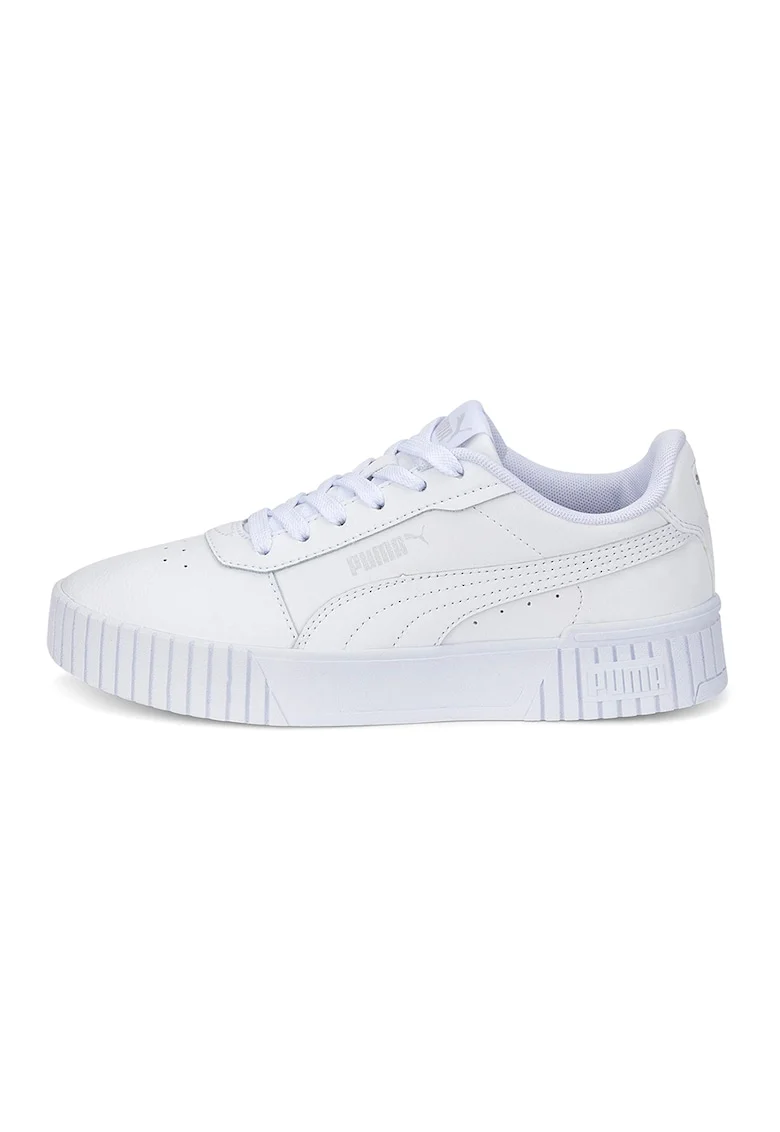 Pantofi sport cu insertii de piele Carina 2.0, Alb/Alb murdar
