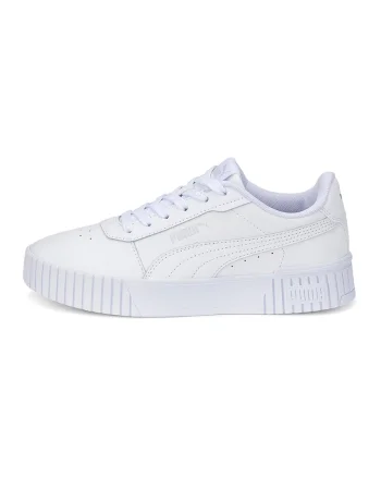 Pantofi sport cu insertii de piele Carina 2.0, Alb/Alb murdar