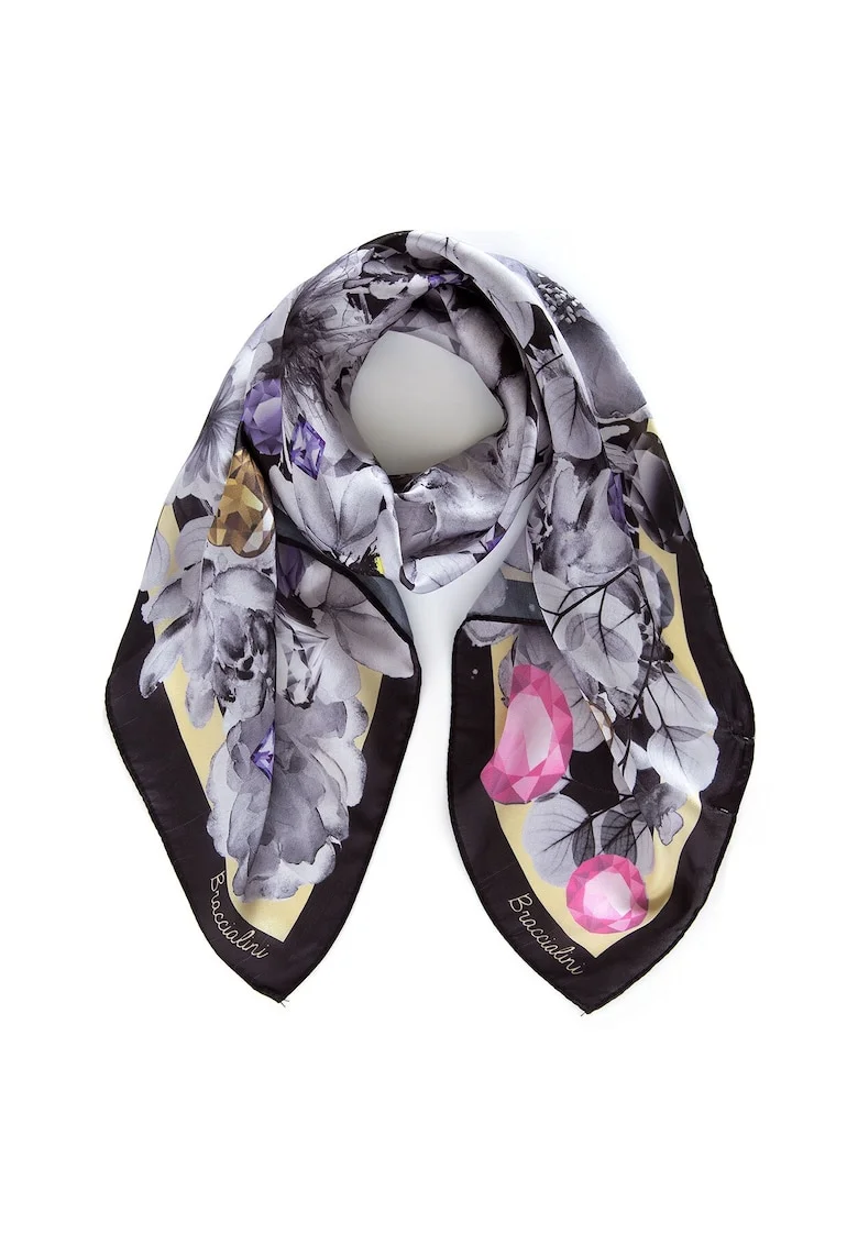 Esarfa cu imprimeu floral, Violet