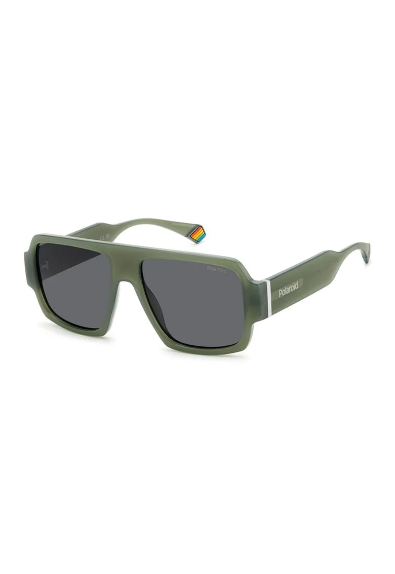 Ochelari de soare unisex, aviator, cu lentile polarizate, Verde feriga, Gri antracit,, Verde feriga/Gri antracit