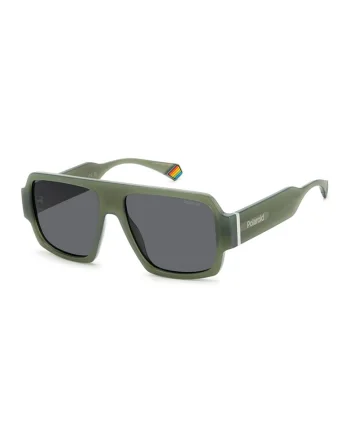 Ochelari de soare unisex, aviator, cu lentile polarizate, Verde feriga, Gri antracit,, Verde feriga/Gri antracit