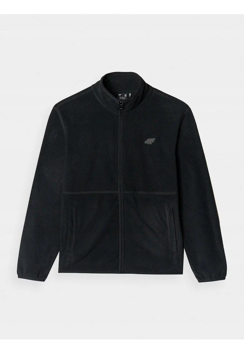 Hanorac dama  fleece, guler inalt, negru, tehnologie 4F Warm
