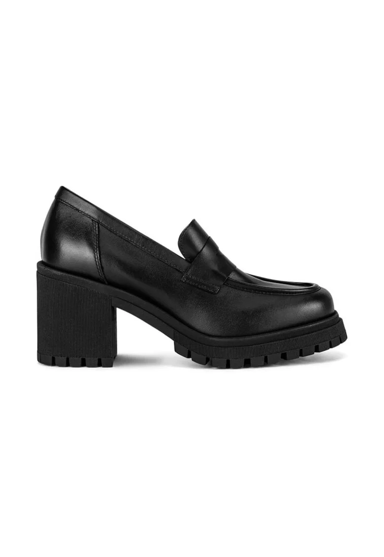Pantofi dama,  590559, Piele naturala, Negru,