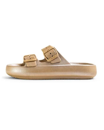 Papuci flatform Treno, Auriu