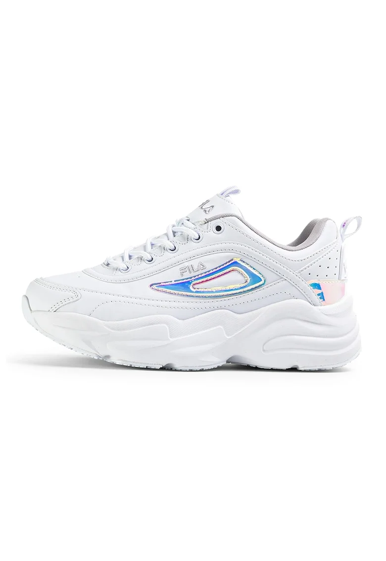 Pantofi sport demi-wedge cu detalii cu aspect metalic, Alb murdar