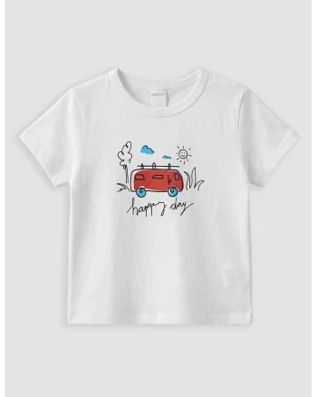 Tricou regular fit de bumbac, Alb/Negru/Rosu inchis