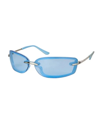 Ochelari de soare ovali cu model unisex, Albastru pastel