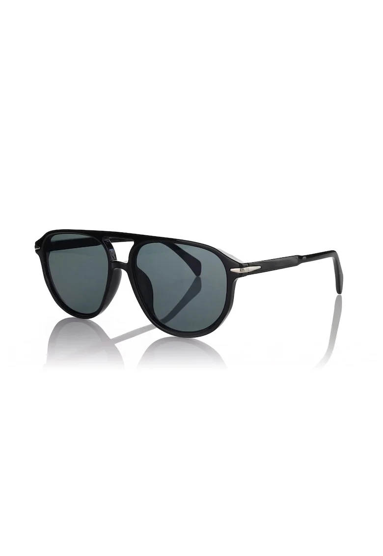 Ochelari de soare pilot cu model unisex, Negru