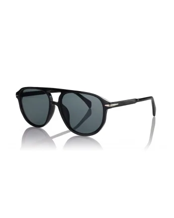 Ochelari de soare pilot cu model unisex, Negru