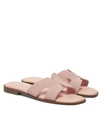 Papuci dama  piele naturala, roz, Roz