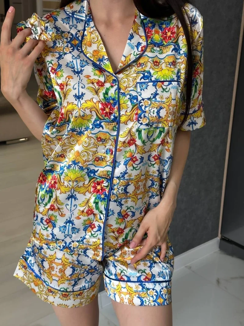 Set pijama dama din doua piese, cu nasturi – 2401612, Golden Garden