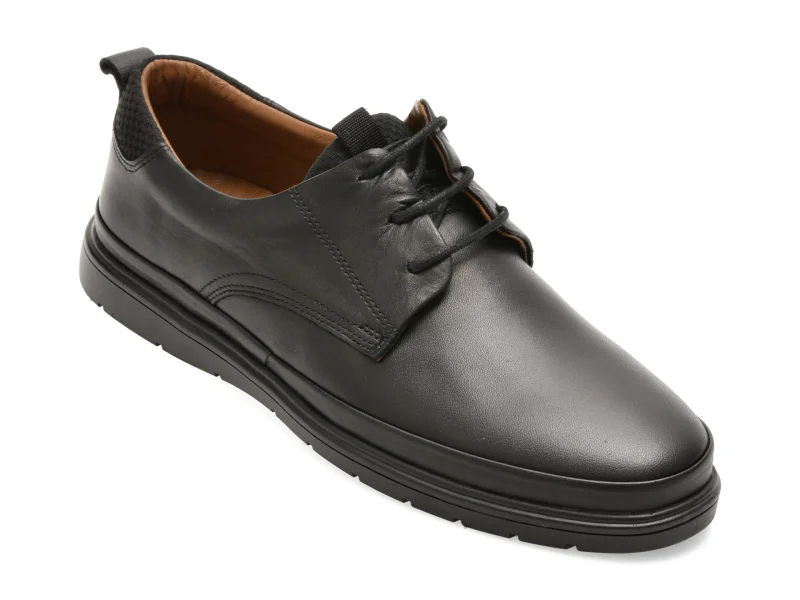 Pantofi BITE THE BULLET negri, RM110, din piele naturala