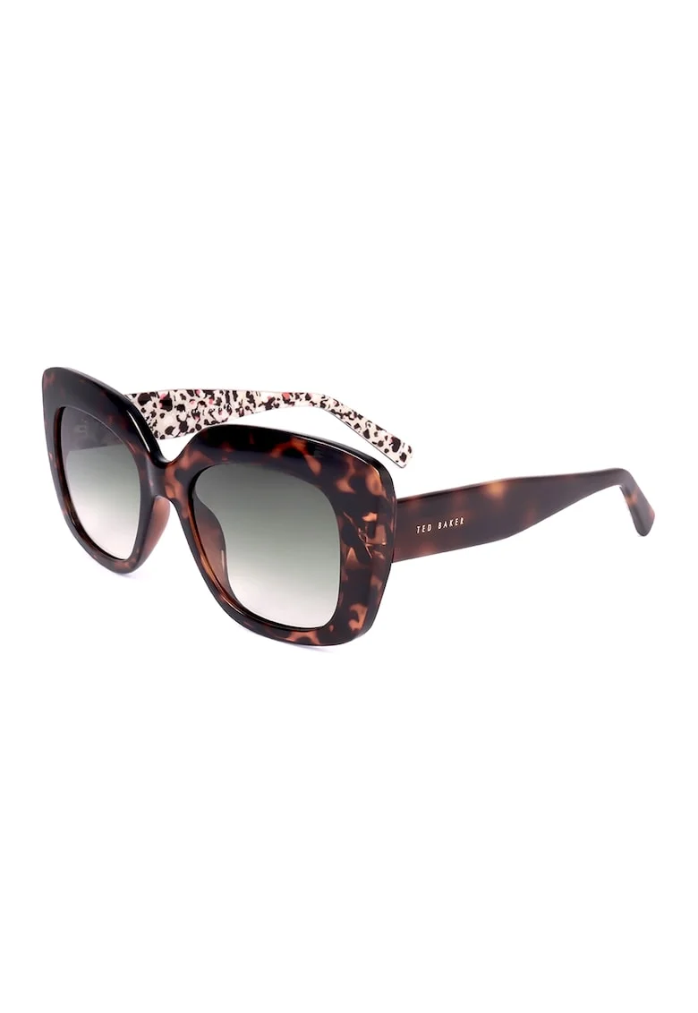 Ochelari de soare butterfly cu model floral, Maro inchis/Maro cognac