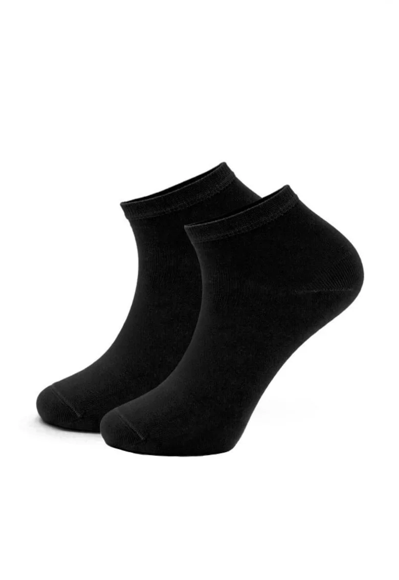 Sosete scurte uni bumbac femei, SDGW55NEG,, Negru